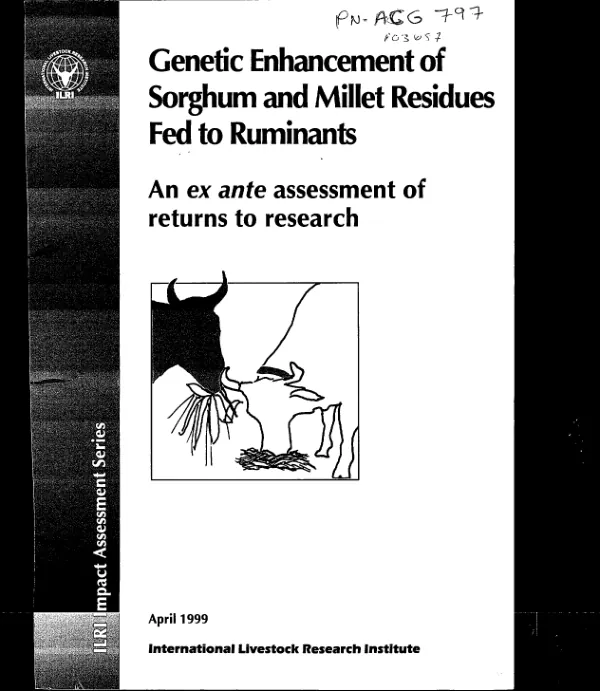 Genetic enhancement of sorghum and millet residues fed to ruminants : an ex ante assessment of returns to research