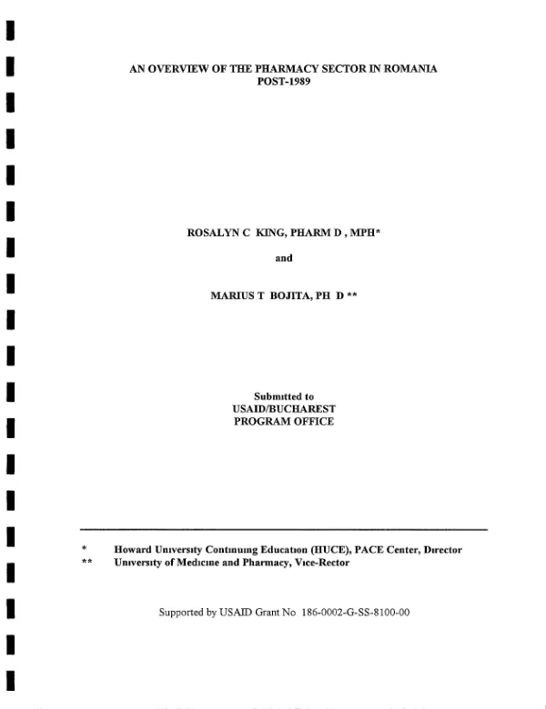Overview of the pharmacy sector in Romania post-1989