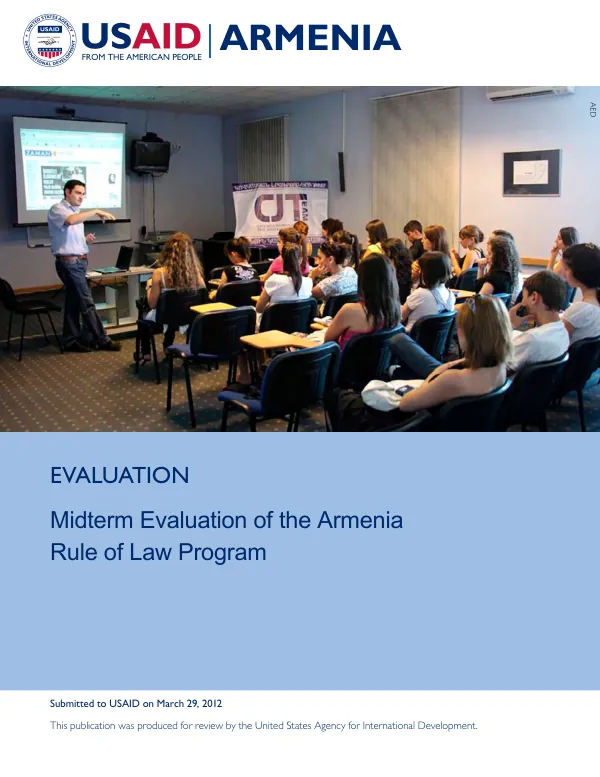 Midterm evaluation of the Armenia rule of law program
