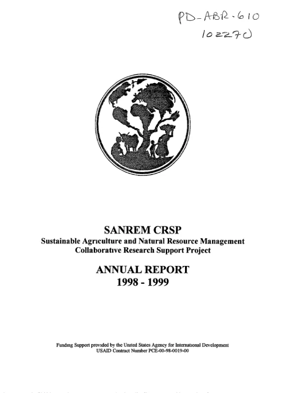 SANREM CRSP year I-phase II : annual report 1998-1999