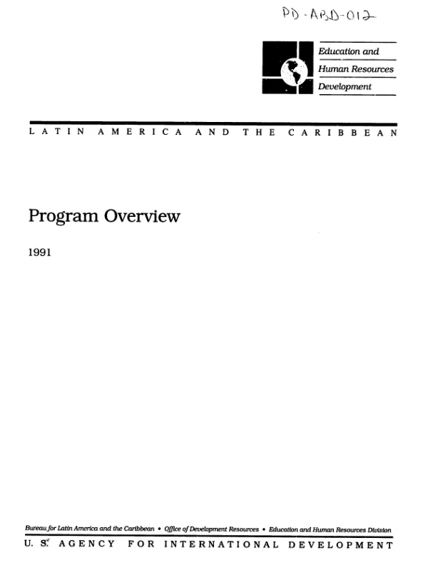 Program overview : education and human resources development -- Latin America and the Caribbean