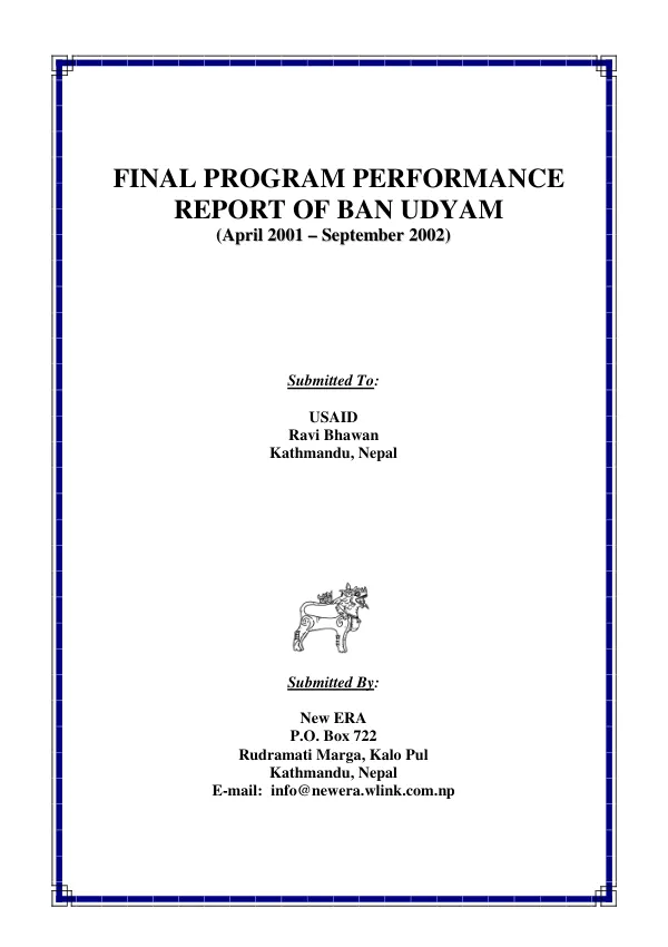 World Education : primary education NGO project -- phase I : final report