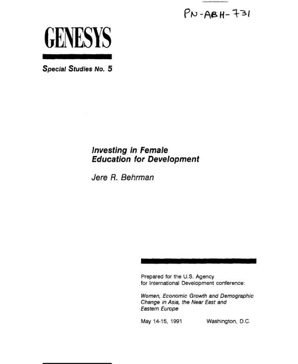 Investing in female education for development