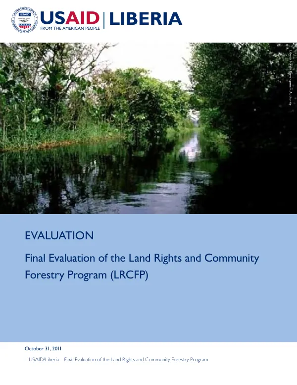 Final evaluation of the land rights and community forestry program (LRCFP)