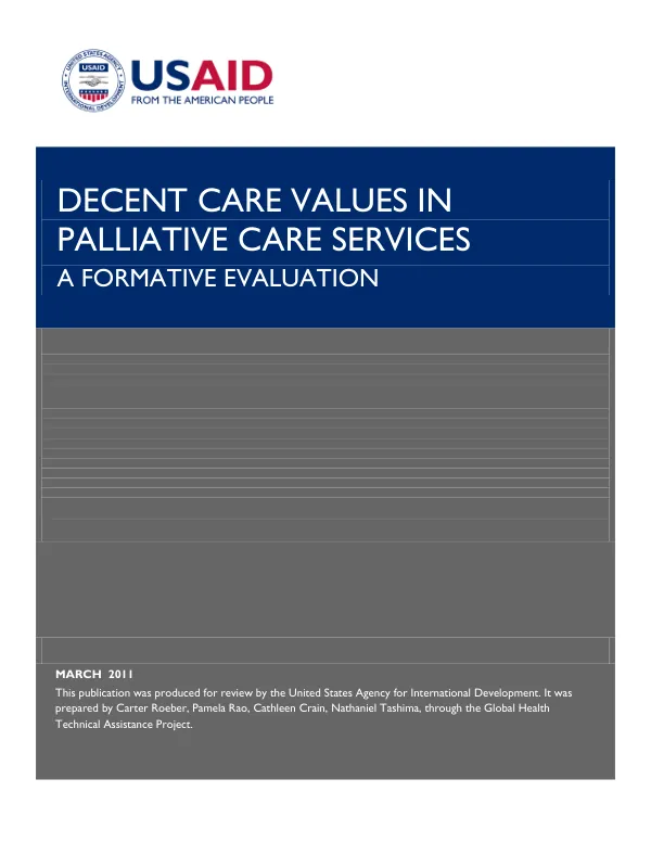 Decent care values in palliative care services : a formative evaluation