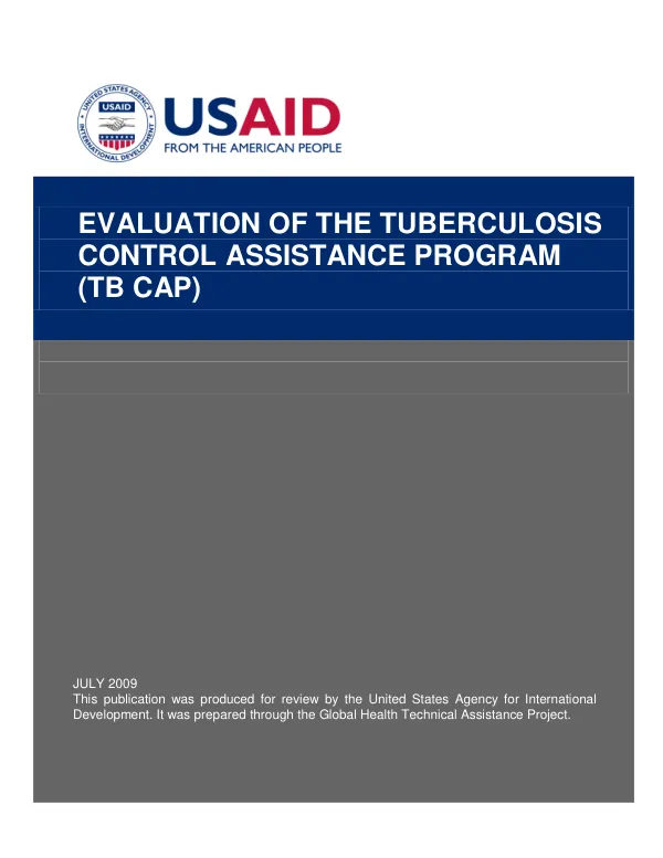 Evaluation of the tuberculosis control assistance program (TB CAP)