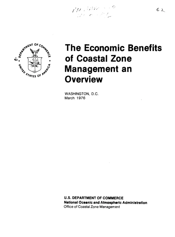 Economic benefits of coastal zone management : an overview