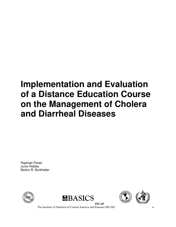 Implementation and evaluation of a distance education course on the management of cholera and diarrheal diseases