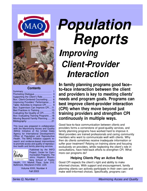 Improving client-provider interaction
