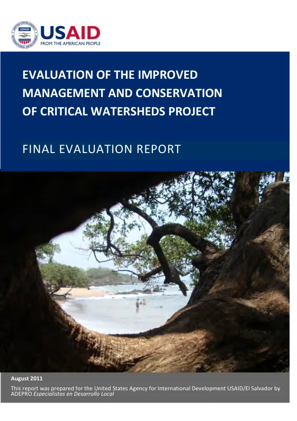 Evaluation of the improved management and conservation of critical watersheds project : final evaluation report (evaluation ex-post)