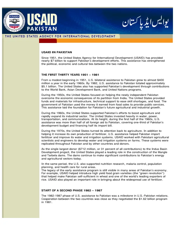 USAID in Pakistan