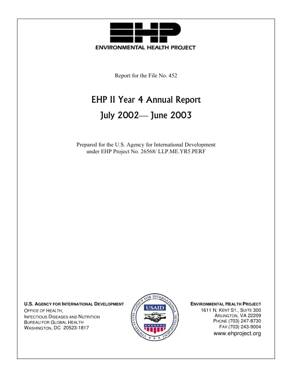 EHP II year 4 annual report, July 2002-June 2003
