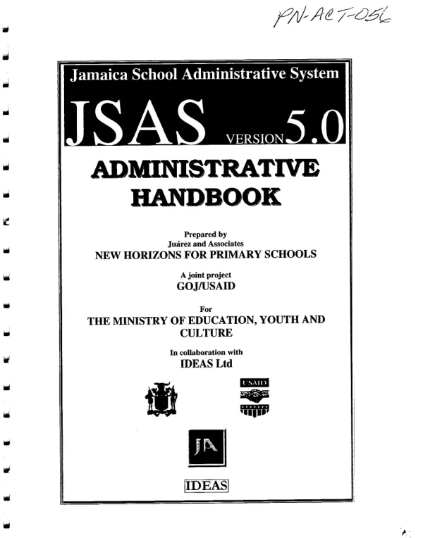 Jamaica school administrative system : JSAS version 5.0 -- administrative handbook