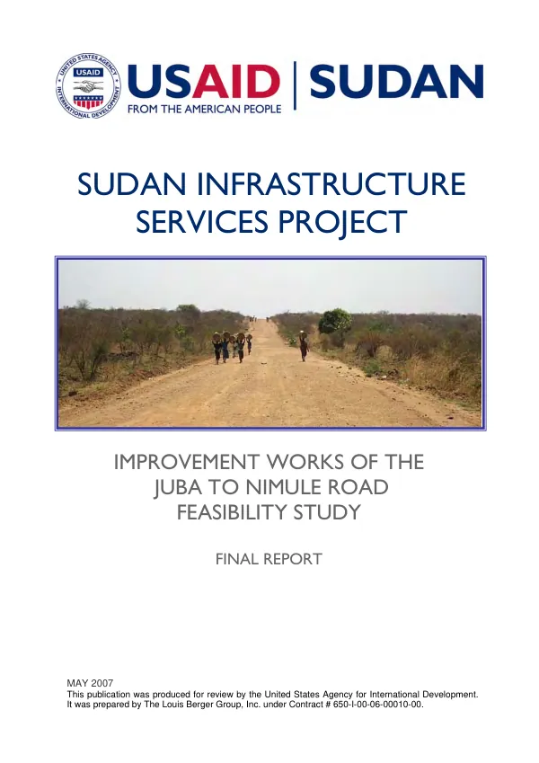 Sudan infrastructure services project : improvement works of the Juba to Nimule road feasibility study