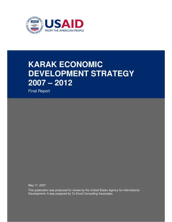 Karak development strategy 2007 - 2012 : final report
