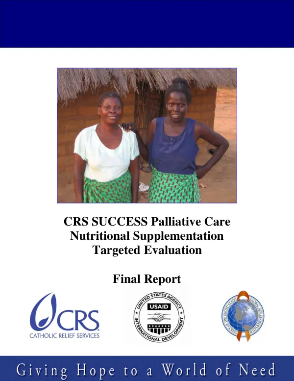 CRS SUCCESS palliative care nutritional supplementation targeted evaluation : final report