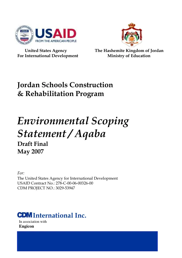 Environmental scoping statement/Aqaba : draft final