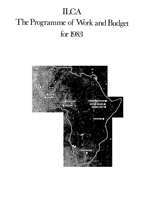 ILCA : the programme of work and budget for 1983