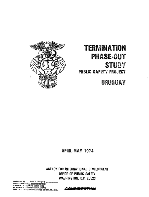 Termination phase-out study : public safety project, Uruguay : supplement