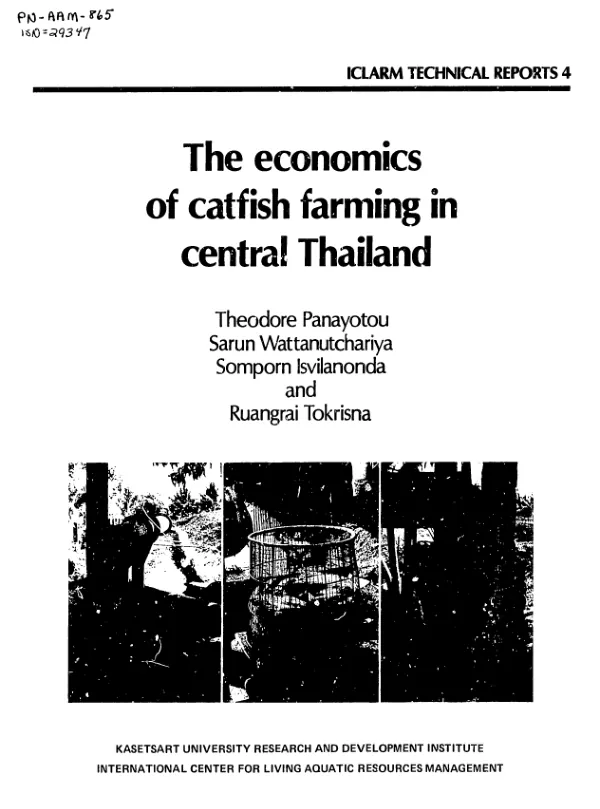 Economics of catfish farming in central Thailand