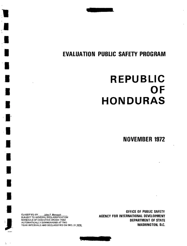 Republic of Honduras : evaluation public safety program