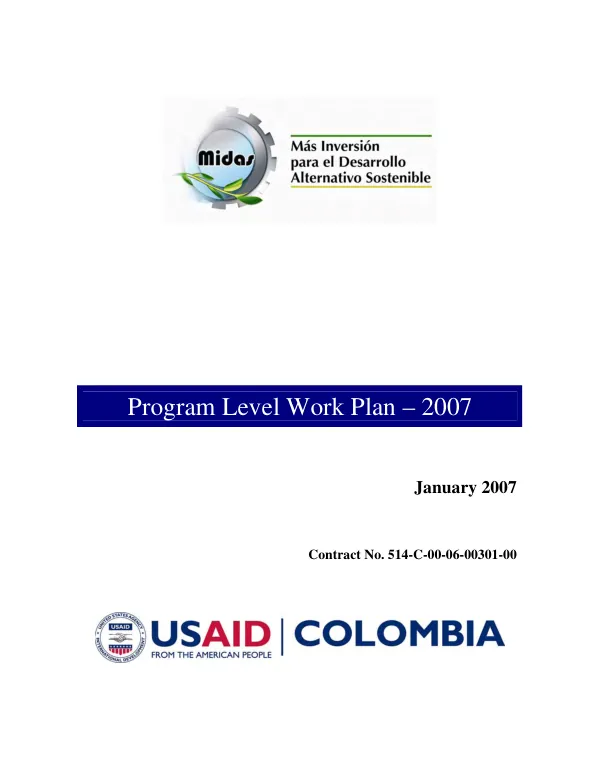 MIDAS program-level work plan