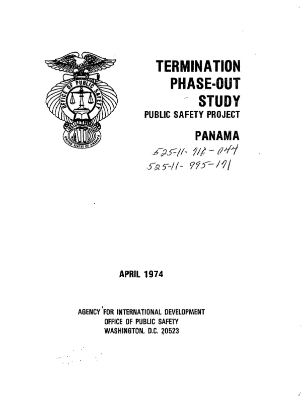 Termination phase-out study : public safety project, Panama