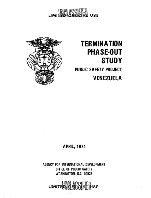 Termination phase-out study : public safety project, Venezuela : supplement