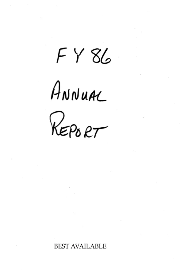 FY 1987 annual report for the A.I.D. Document and Information Handling Facility