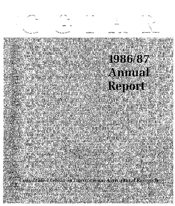 1986-1987 annual report : Consultative Group on International Agricultural Research
