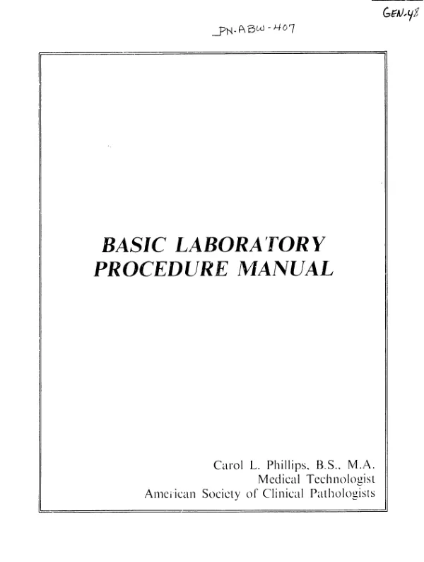 Basic laboratory procedure manual. Comprehensive atlas for the laboratory