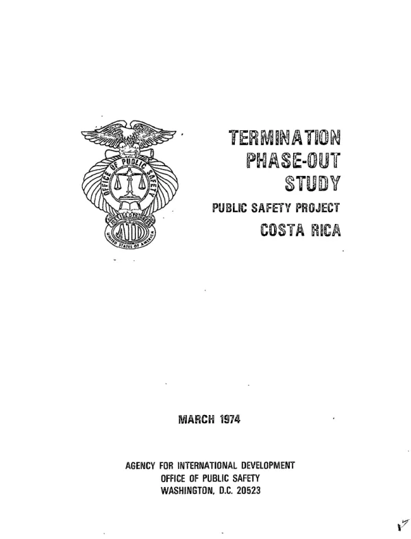 Termination phase-out study : public safety project, Costa Rica