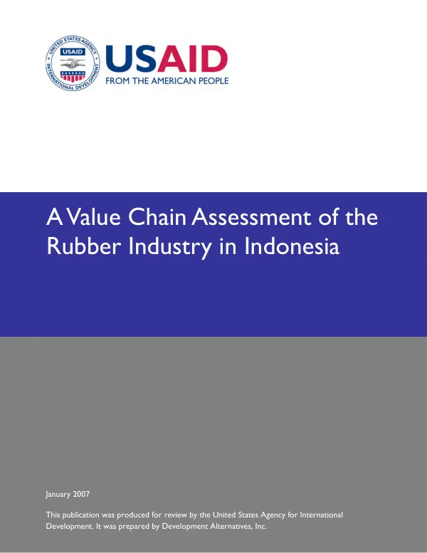 A value chain assessment of the rubber industry in Indonesia