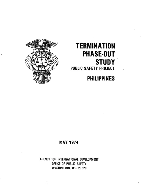 Termination phase-out study : public safety project, Philippines