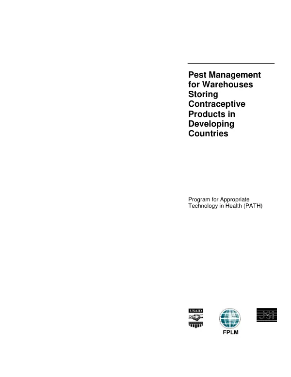 Pest management for warehouses storing contraceptive products in developing countries