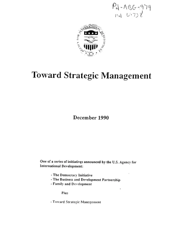Toward strategic management