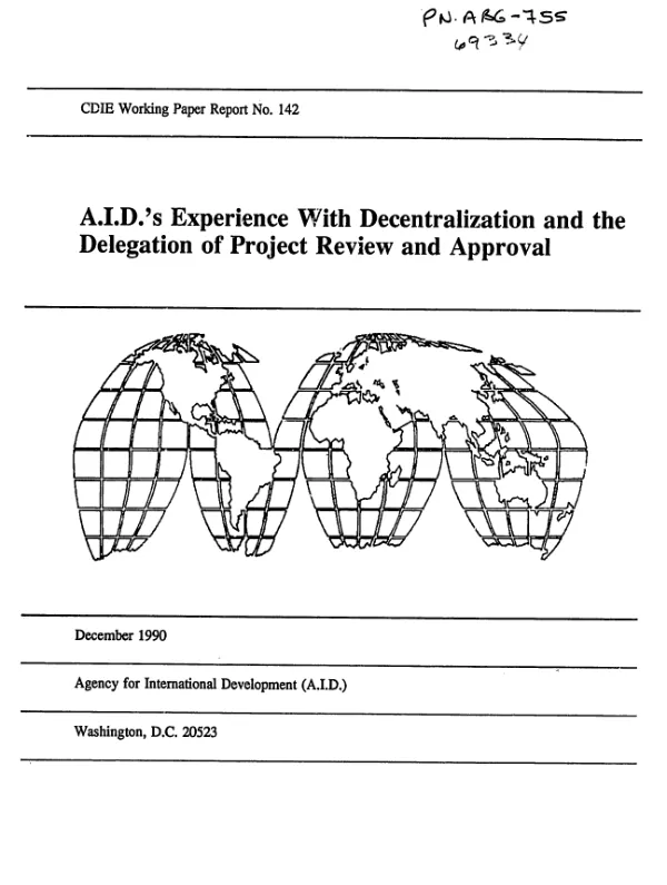 AID"s experience with decentralization and the delegation of project review and approval