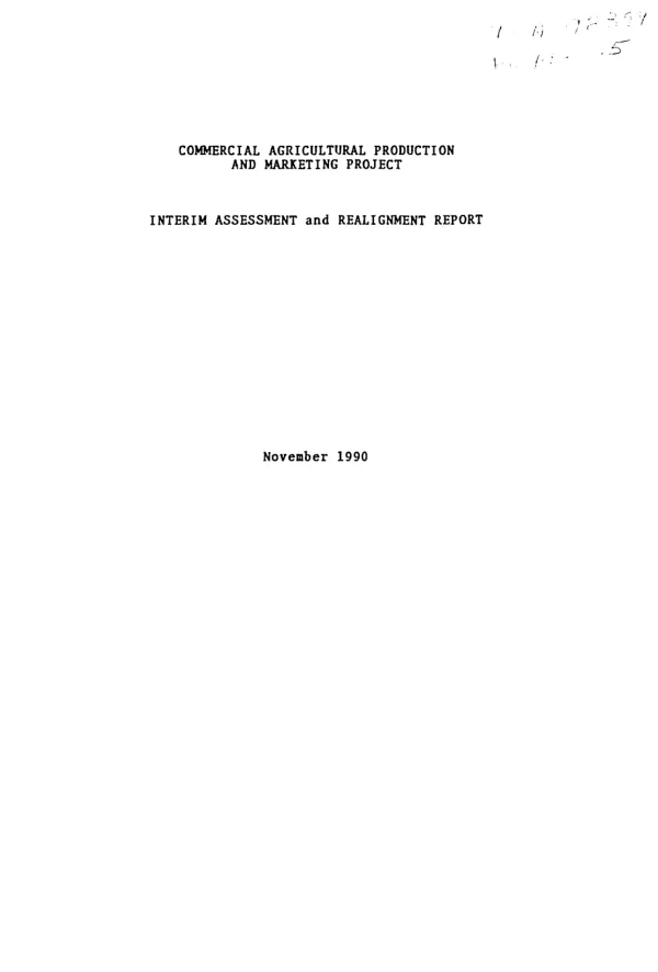 Commercial agricultural production and marketing project : interim assessment and realignment report