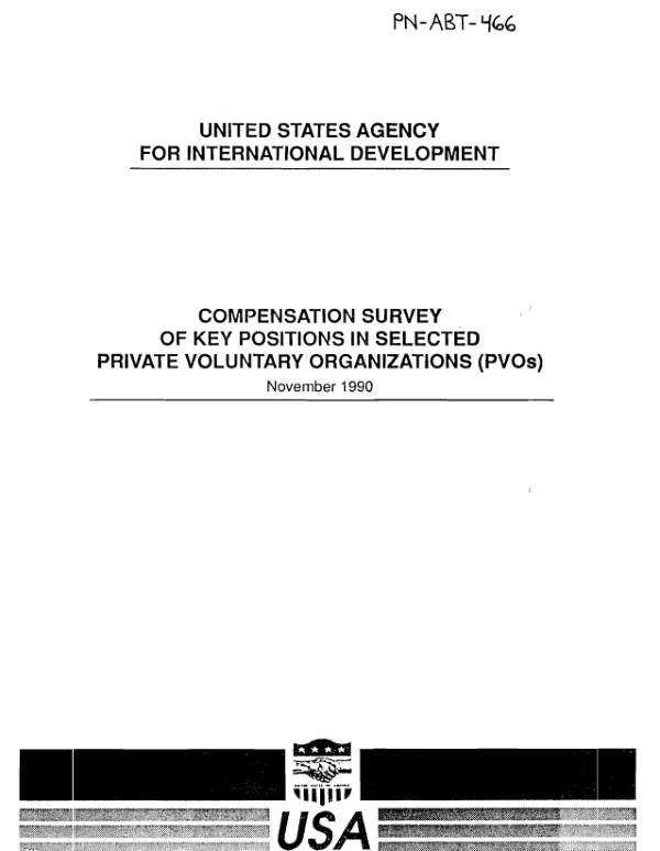 Compensation survey of key positions in selected private voluntary organizations (PVOs)
