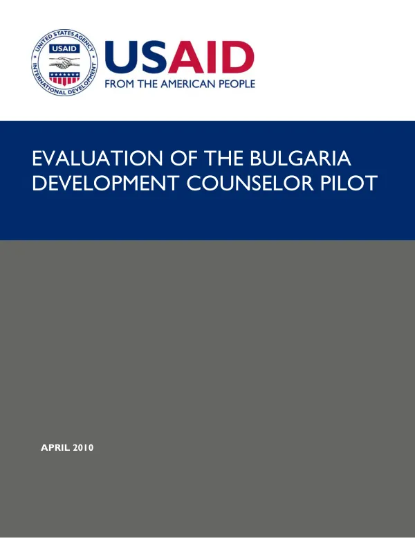 Evaluation of the Bulgaria development counselor pilot