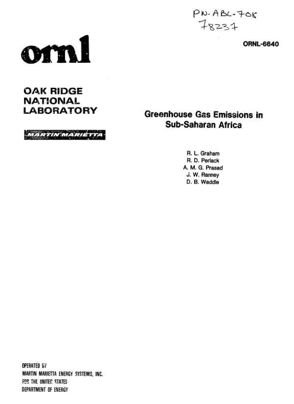 Greenhouse gas emissions in sub-Saharan Africa