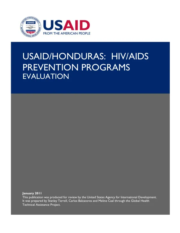 USAID/Honduras : HIV/AIDS prevention programs evaluation