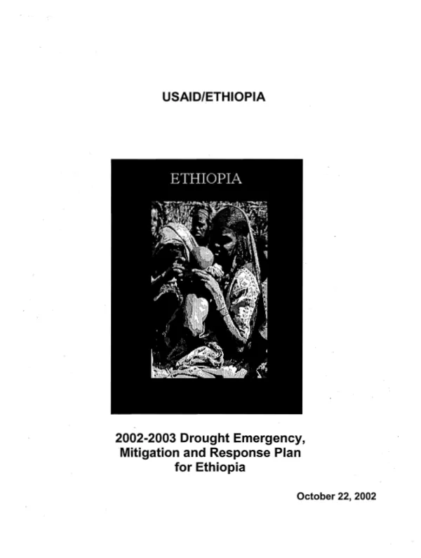 2002-2003 drought emergency, mitigation and response plan for Ethiopia