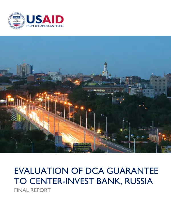 Evaluation of DCA guarantee to Center-Invest Bank, Russia : final report