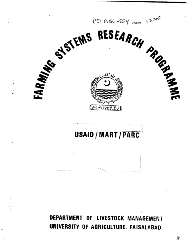 Small holding livestock and fodder production/preservation programme : Shahkot/Proka/Lalian/Jhang/Pindi Bhattian/Gojra/Narowal -- progress [annual] report 1992-1993