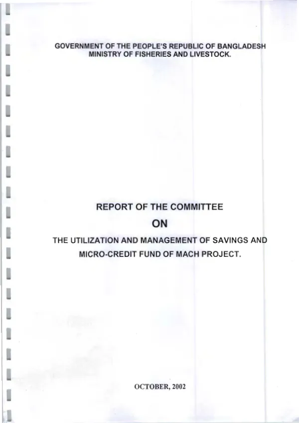 Report on the utilization and management of savings and micro-credit fund of MACH project