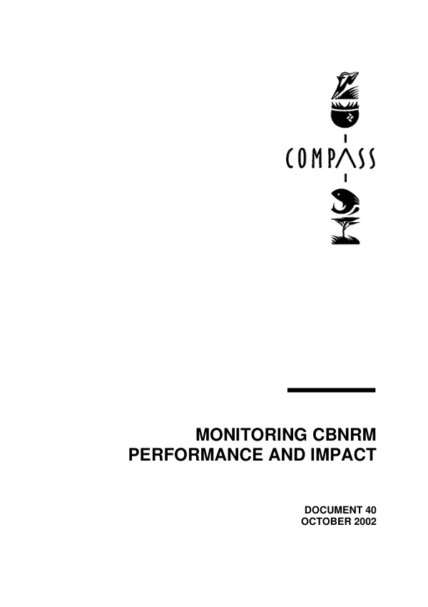 Monitoring CBNRM [community-based natural resource management] performance and impact : a framework & baseline