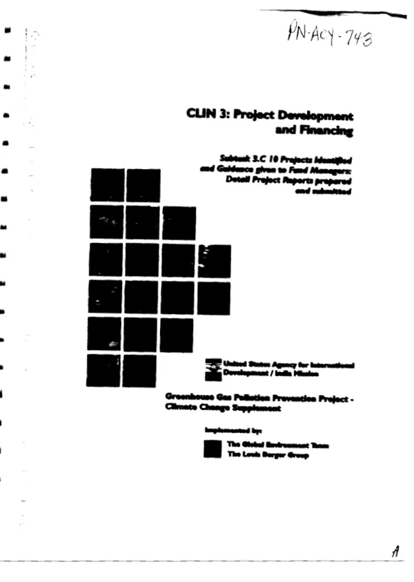 CLIN 3 : project development and financing -- subtask 3.C 10 projects identified and guidance given to fund managers : detail [i.e. detailed] project reports prepared and submitted