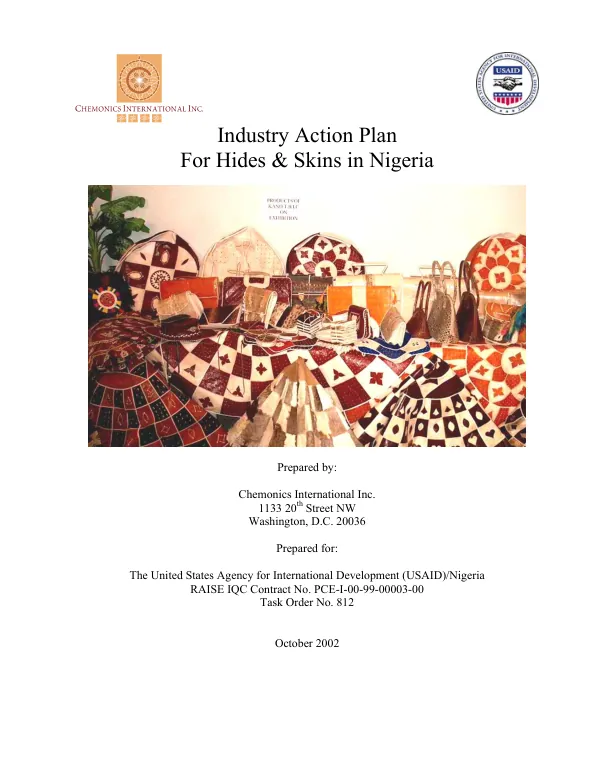 Industry action plan for hides & skins in Nigeria