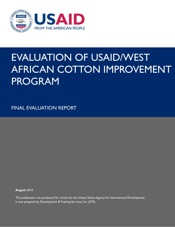 West African cotton improvement program : final evaluation